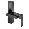 VEVOR Salon Station, Wall Mount Barber Salon Station for Hair Stylist, Beauty Spa Furniture Set, 1 Storage Cabinet, 3 Cubbies and 2 Drawers(One Lockab