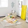 3-in-1 Wooden Climber Ladder Structure with Rock Climbing Ramp and Padding